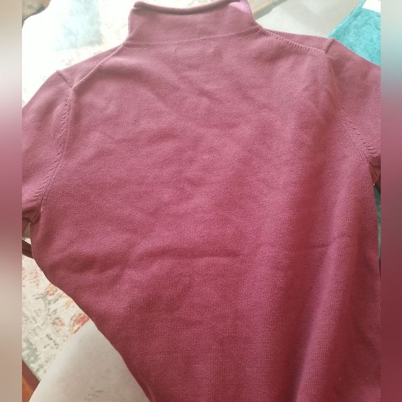 Amazon Essentials 100% Cotton Rolled Mock Neck Burgundy Sweater New W/Tags Sz.M - Picture 6 of 12